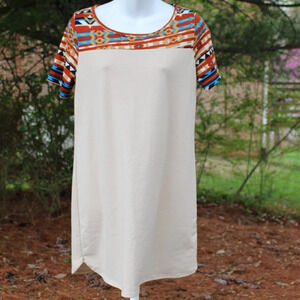 Twenty Second 22nd Anthropologie Aztec Print Tunic Top Shirt Dress Women's Large